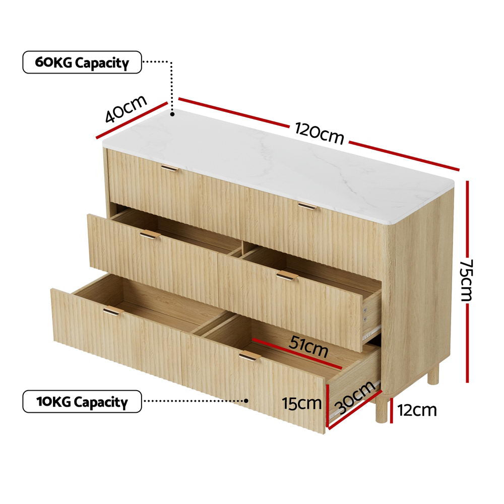 6 Chest of Drawers Dresser Table Pine Of Fast shipping On sale