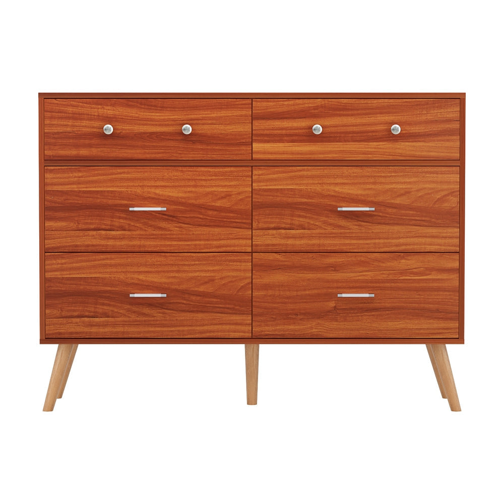 6 Chest of Drawers Storage Cabinet Walnut Of Fast shipping On sale