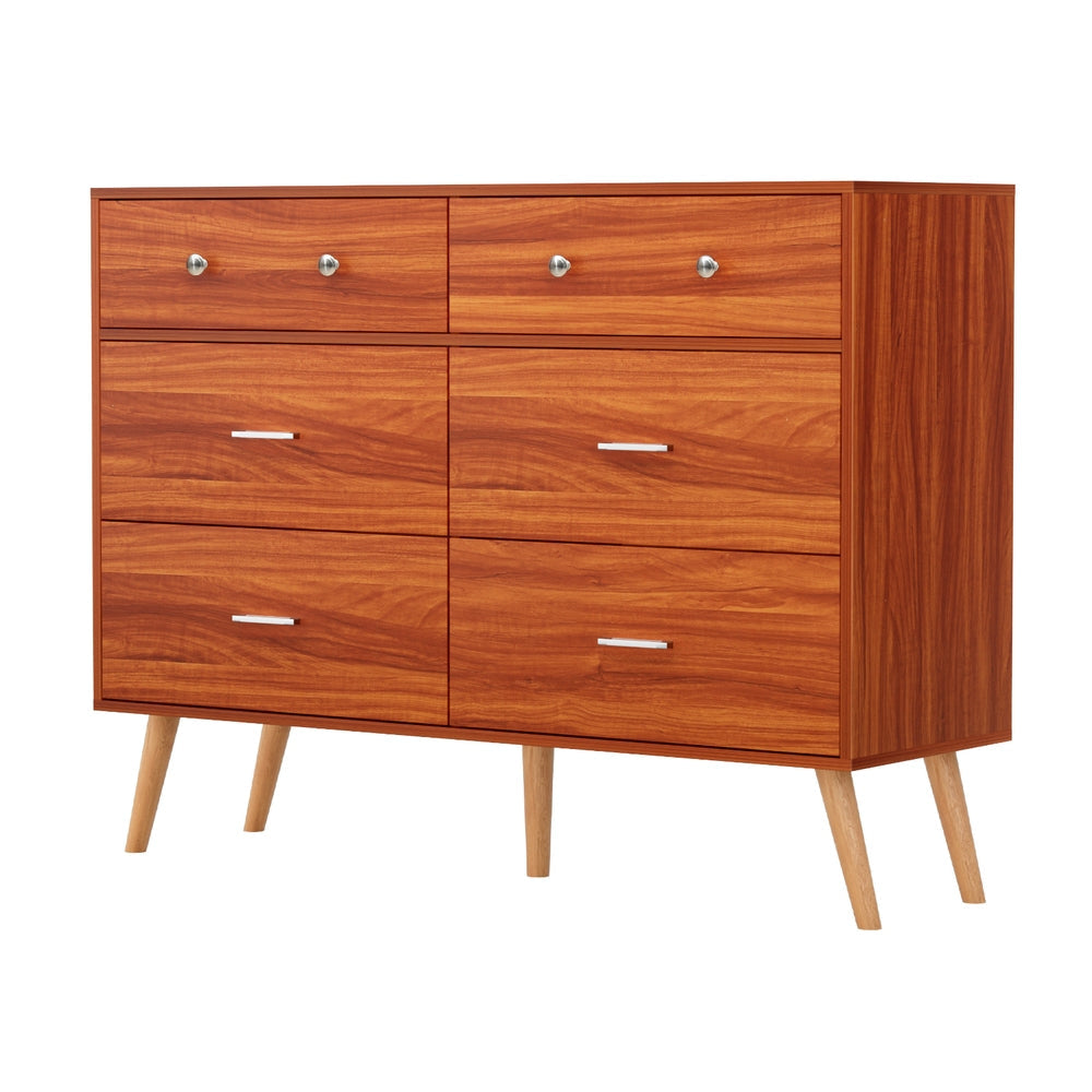 6 Chest of Drawers Storage Cabinet Walnut Of Fast shipping On sale