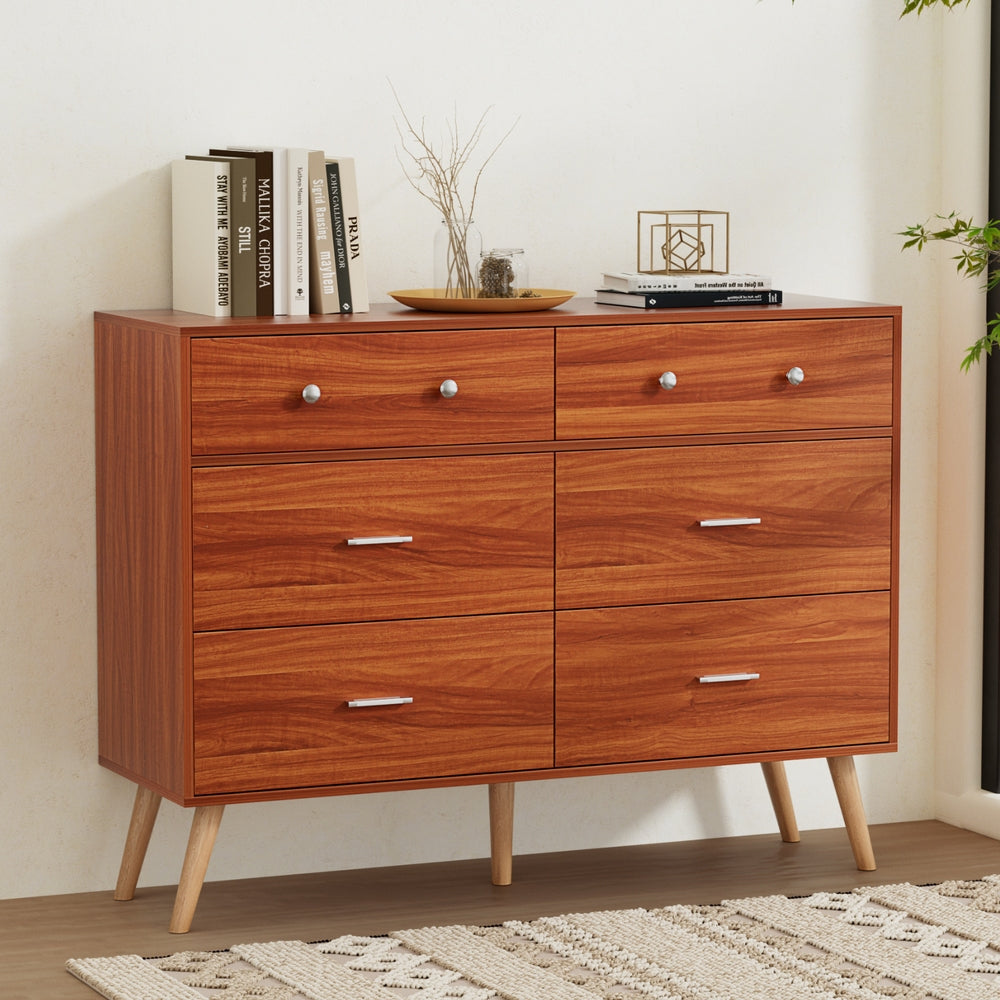 6 Chest of Drawers Storage Cabinet Walnut Of Fast shipping On sale