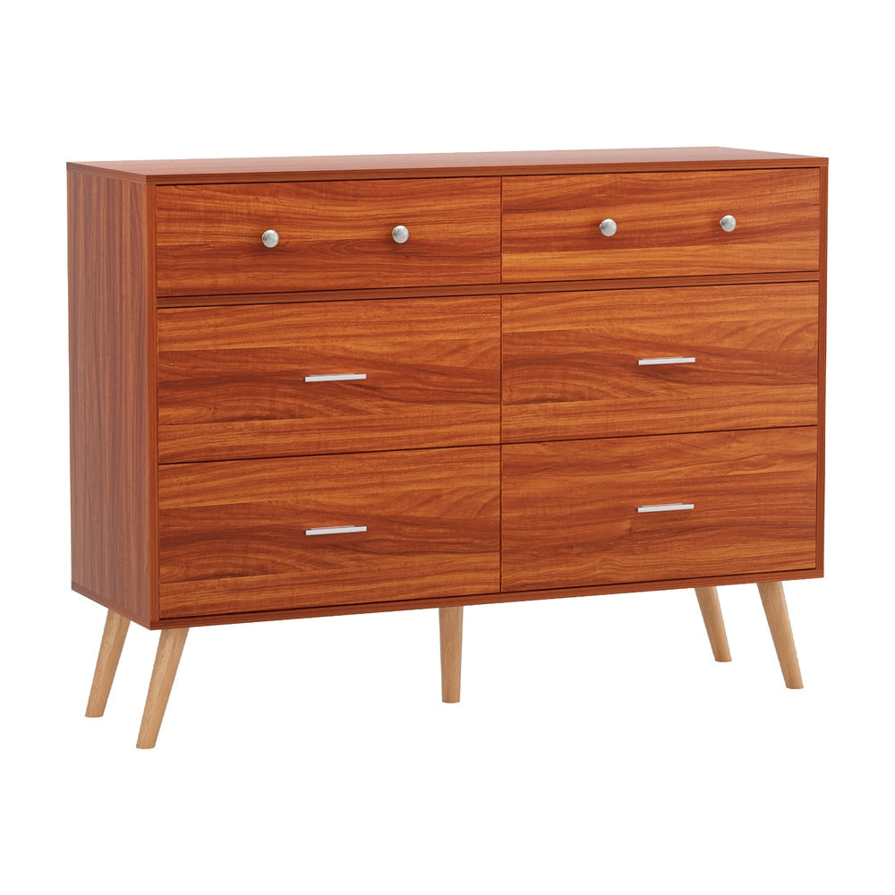 6 Chest of Drawers Storage Cabinet Walnut Of Fast shipping On sale