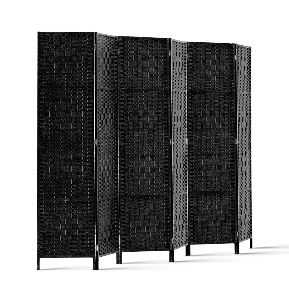 6 Panel Room Divider - Black Fast shipping On sale