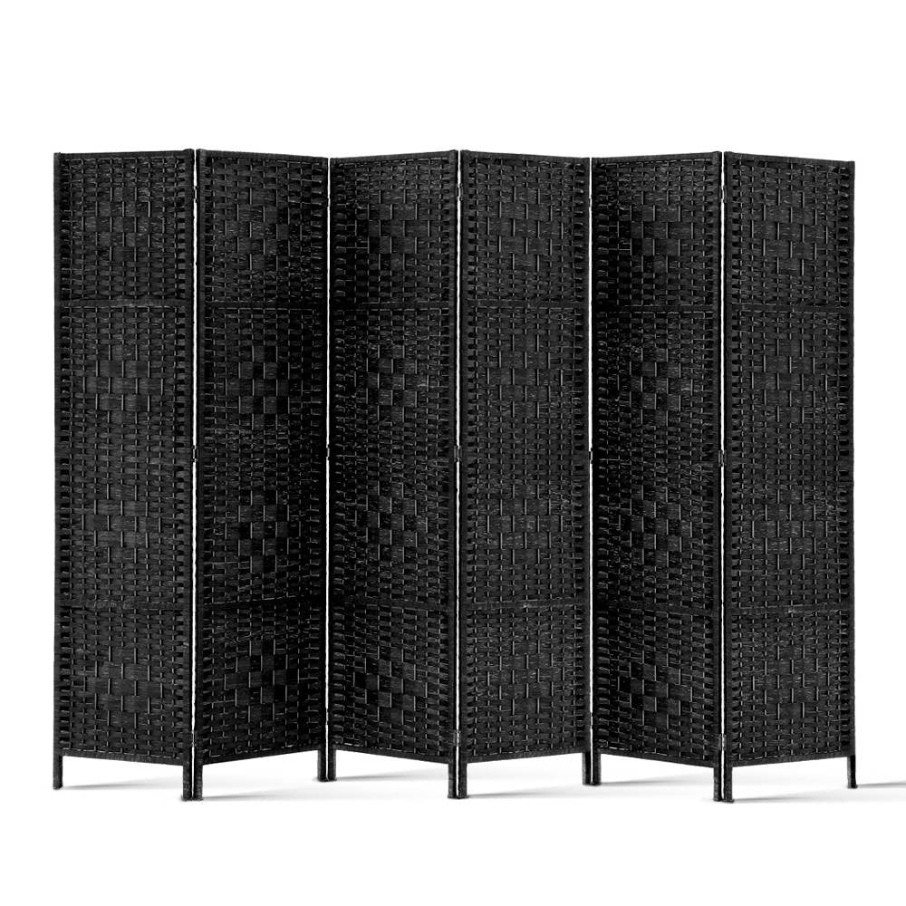6 Panel Room Divider - Black Fast shipping On sale