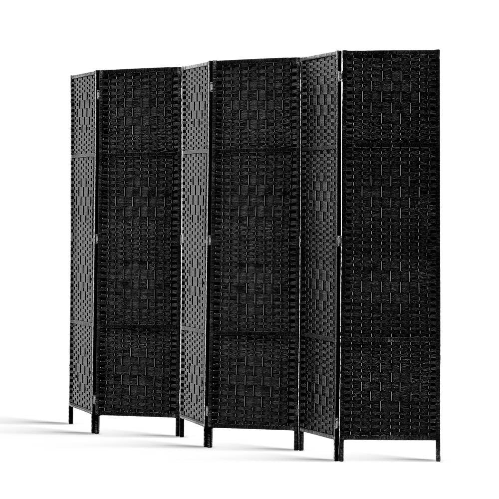 6 Panel Room Divider - Black Fast shipping On sale