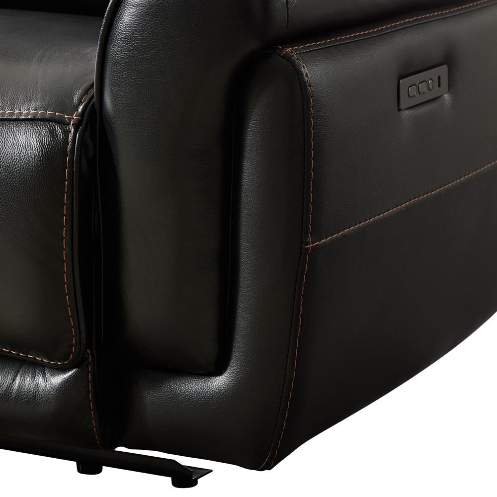 6 Seater Corner Sofa with Genuine Leather Black Armless Recliners Straight Console Lounge Set for Living Room Fast shipping On sale