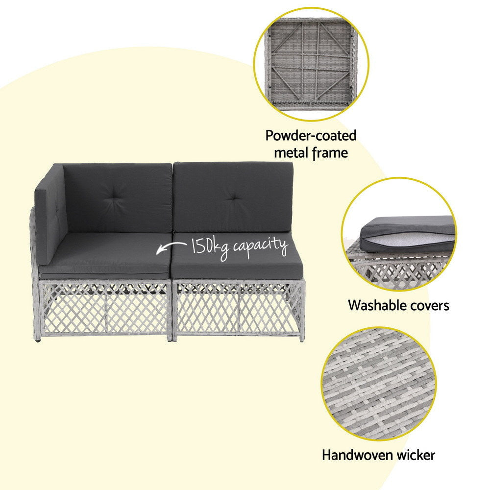 6 Seater Outdoor Sofa Set 7PCS Table Chair Garden Rattan Patio Furniture Sets Fast shipping On sale