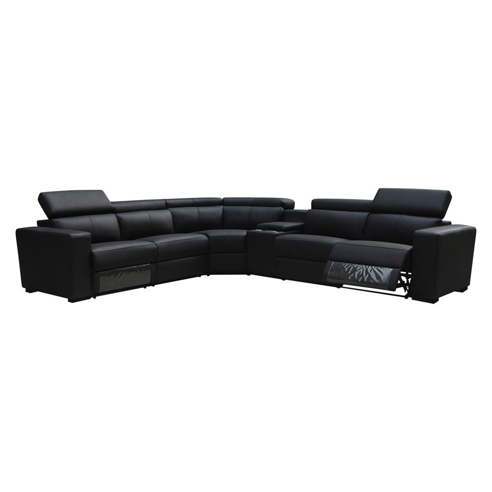 6 Seater Real Leather sofa Black Color Lounge Set for Living Room Couch with Adjustable Headrest Sofa Fast shipping On sale