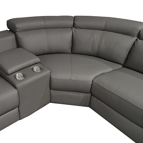 6 Seater Real Leather sofa Grey Color Lounge Set for Living Room Couch with Adjustable Headrest Sofa Fast shipping On sale