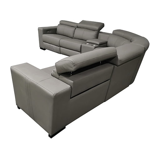 6 Seater Real Leather sofa Grey Color Lounge Set for Living Room Couch with Adjustable Headrest Sofa Fast shipping On sale