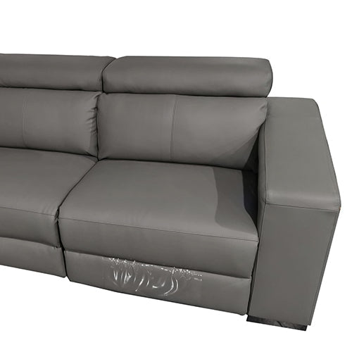 6 Seater Real Leather sofa Grey Color Lounge Set for Living Room Couch with Adjustable Headrest Sofa Fast shipping On sale
