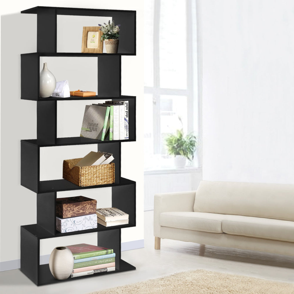 6 Tier Display Shelf - Black Bookcase Fast shipping On sale