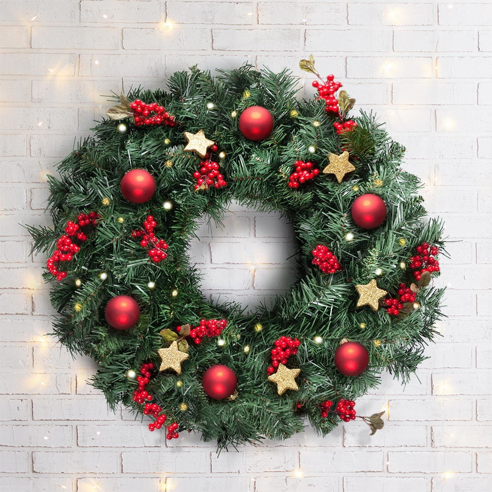 60cm Christmas Wreath - Green Fast shipping On sale