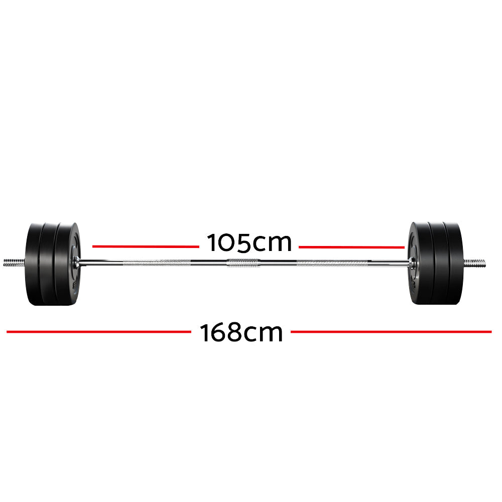 68KG Barbell Weight Set Plates Bar Bench Press Fitness Exercise Home Gym 168cm Sports & Fast shipping On sale