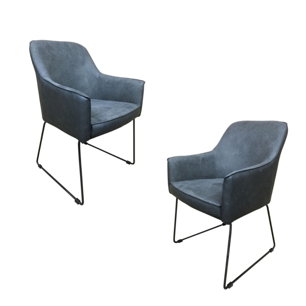 6IXTY Set Of 2 Ideal Modern Scandinavian Accent Lounge Armchair - Dark Grey Chair Fast shipping On sale