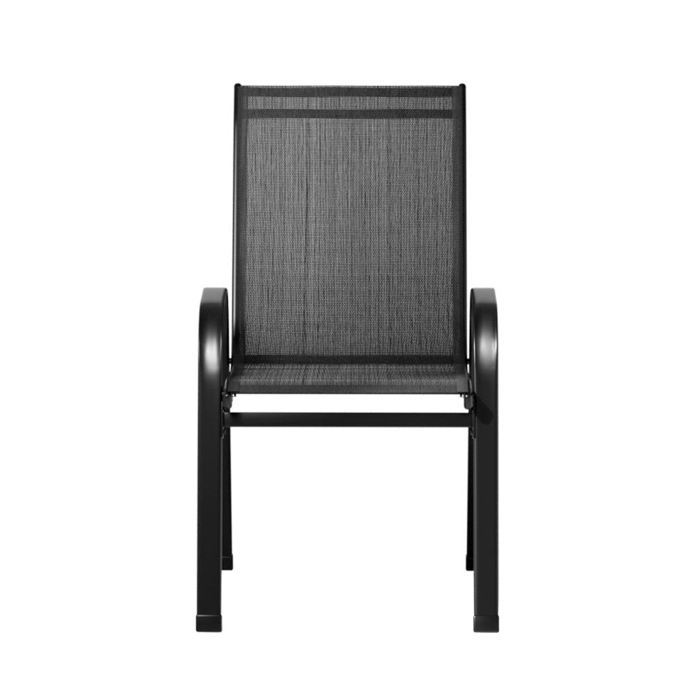 6PC Outdoor Dining Chairs Stackable Lounge Chair Patio Furniture Black Sets Fast shipping On sale