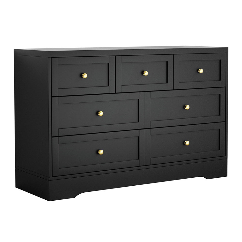 7 Chest of Drawers Dresser Table Black Of Fast shipping On sale