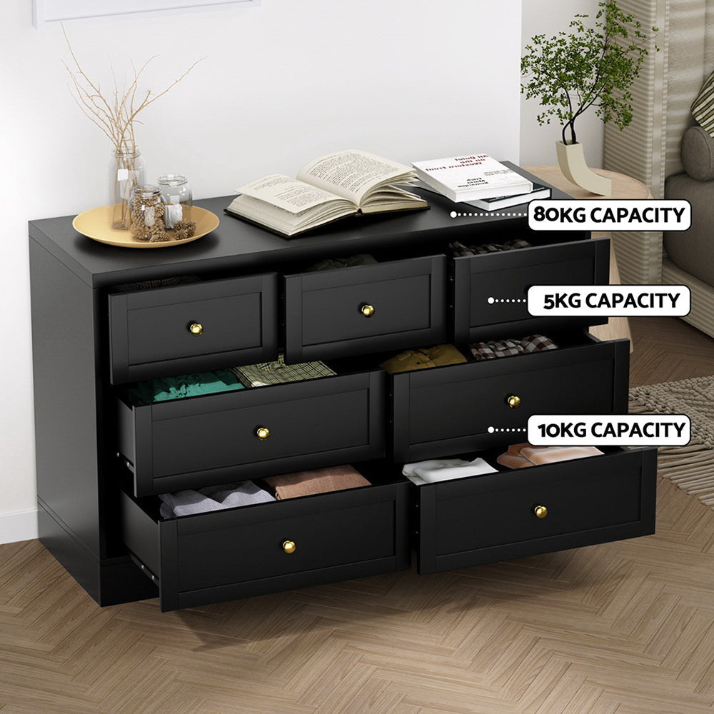 7 Chest of Drawers Dresser Table Black Of Fast shipping On sale