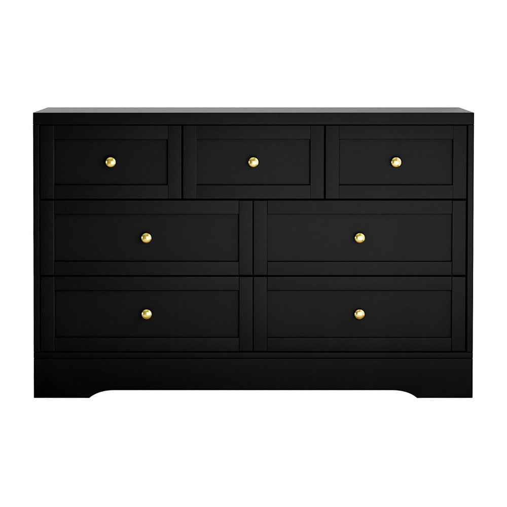 7 Chest of Drawers Dresser Table Black Of Fast shipping On sale