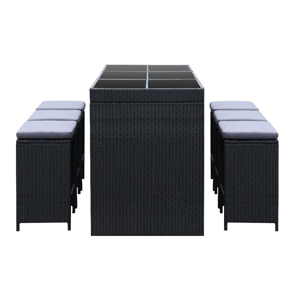 7 Piece Outdoor Dining Table Set - Black Sets Fast shipping On sale