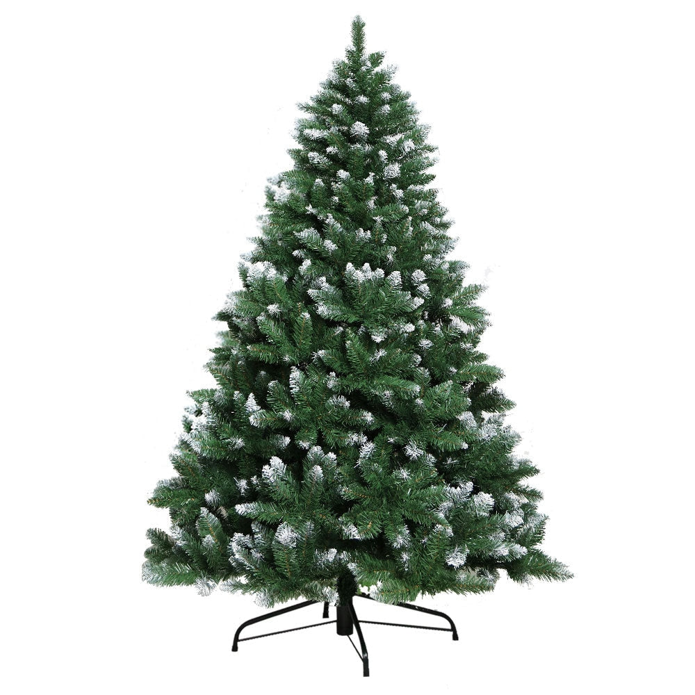 7FT Christmas Snow Tree - Green Fast shipping On sale