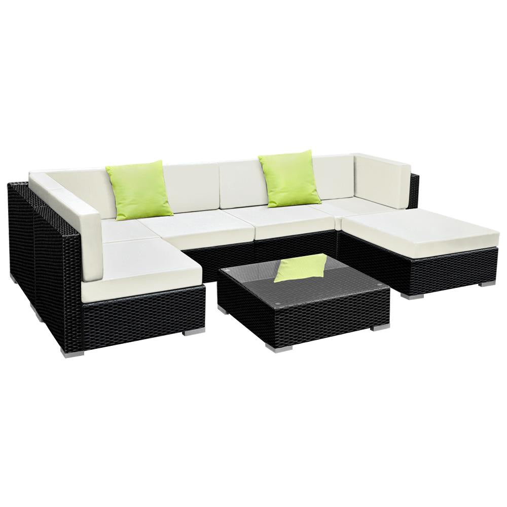 7PC Outdoor Furniture Sofa Set Wicker Garden Patio Pool Lounge Sets Fast shipping On sale