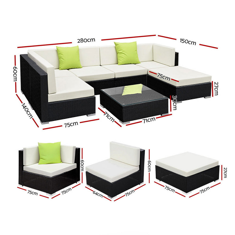 7PC Sofa Set with Storage Cover Outdoor Furniture Wicker Sets Fast shipping On sale