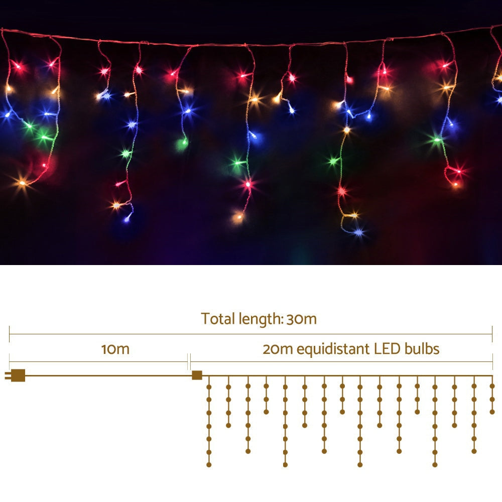 800 LED Christmas Icicle Lights Mutlicolour Fast shipping On sale
