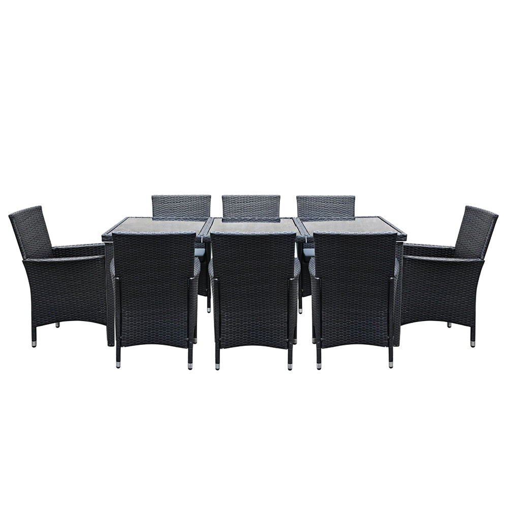 9 Piece Outdoor Dining Set - Black Sets Fast shipping On sale