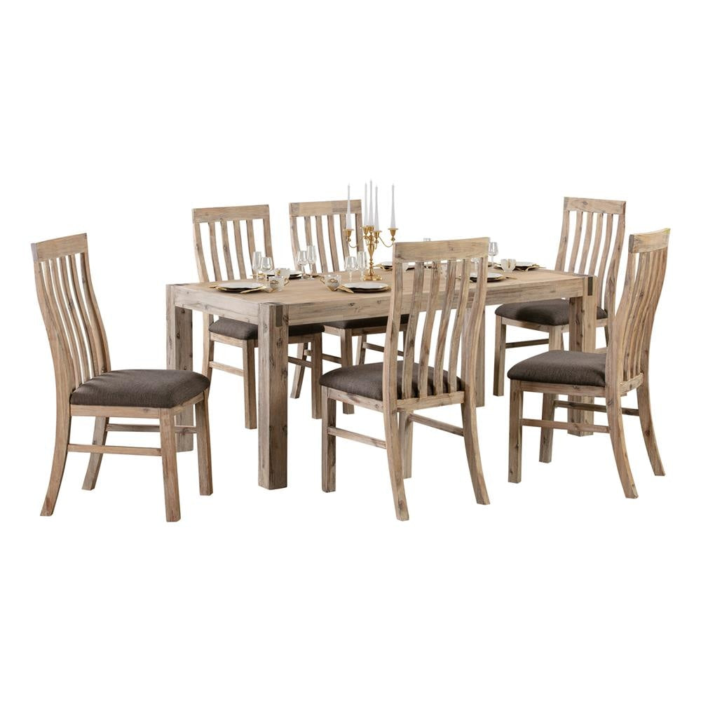 9 Pieces Dining Suite 180cm Medium Size Table & 8X Chairs with Solid Acacia Wooden Base in Oak Colour Set Fast shipping On sale