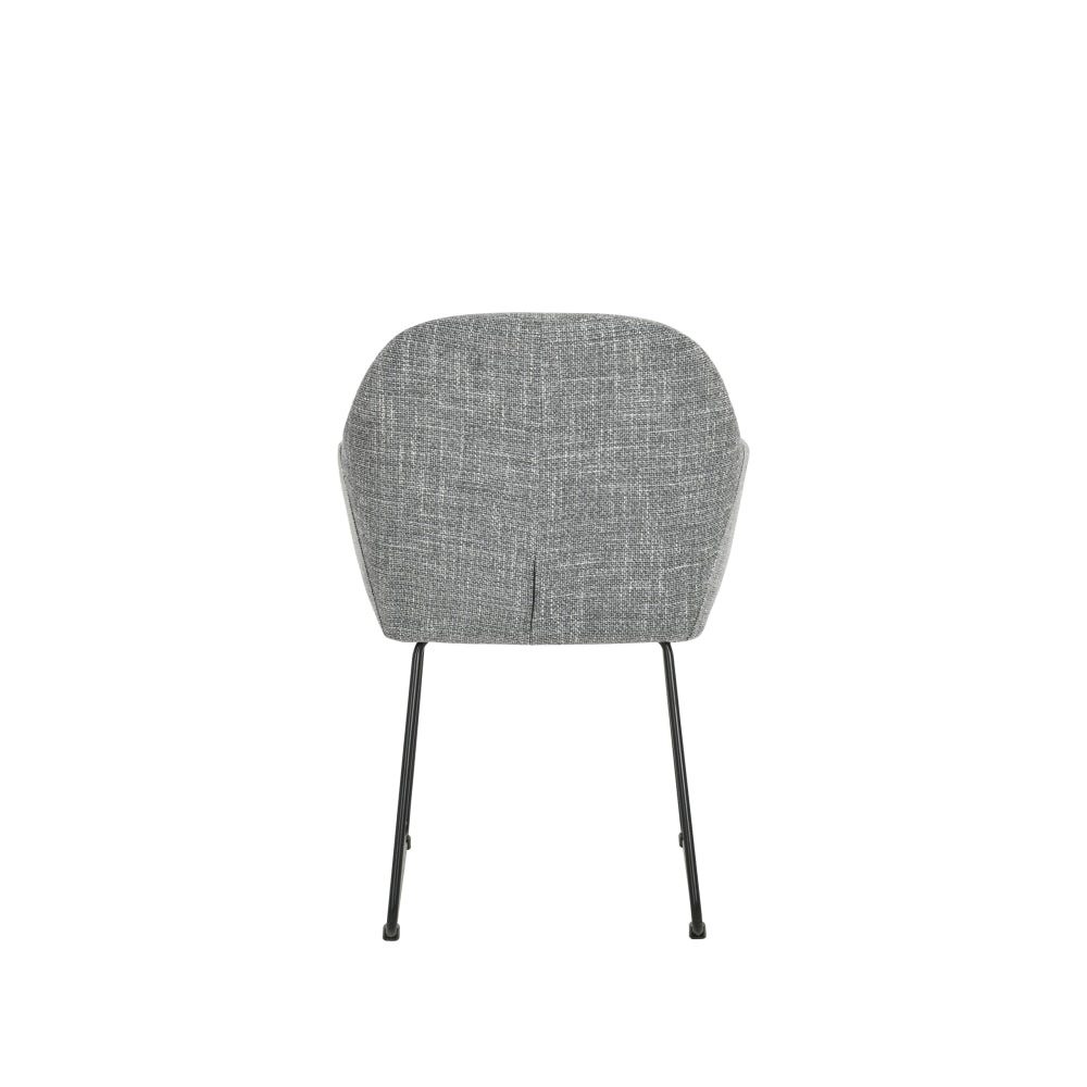 Set Of 2 Eleana Fabric Kitchen Dining Arm Chair Metal Legs - Grey Fast shipping On sale