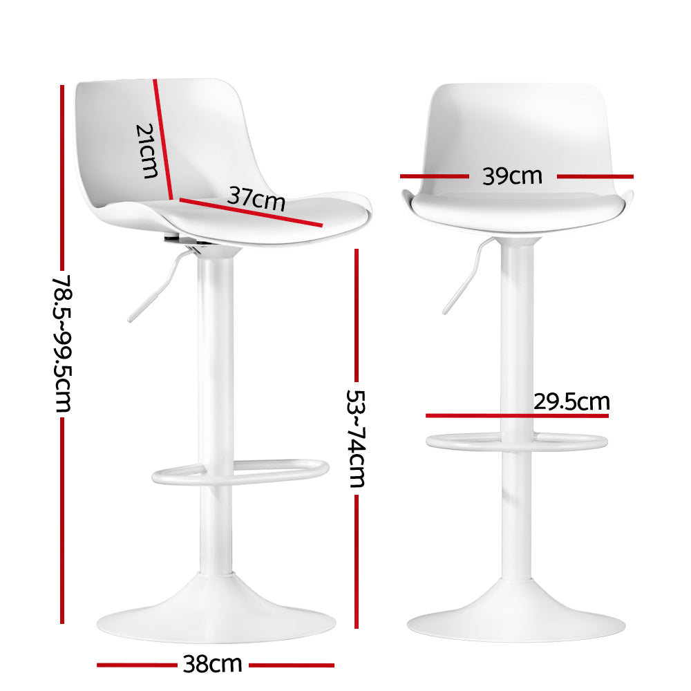 Bar Stools Kitchen Swivel Gas Lift Stool Leather Dining Chairs White x2 Fast shipping On sale