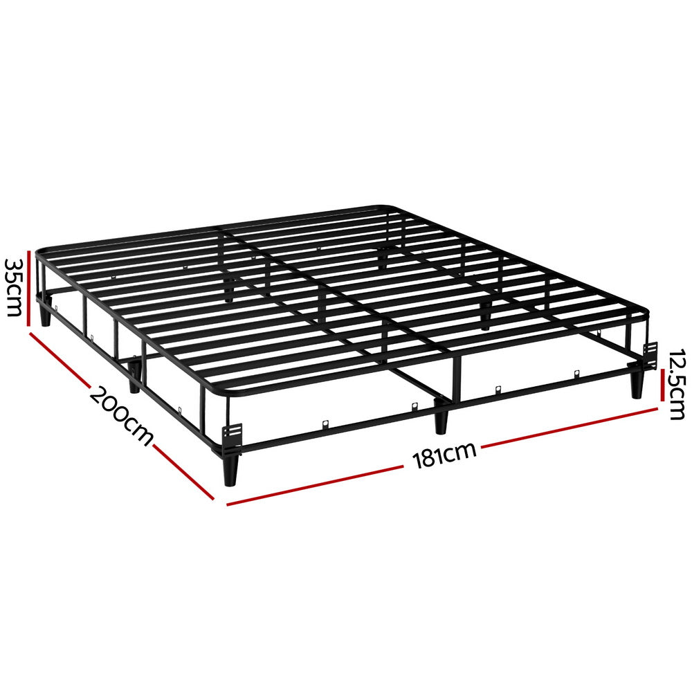 Bed Frame King Size Metal Grey MASON Fast shipping On sale