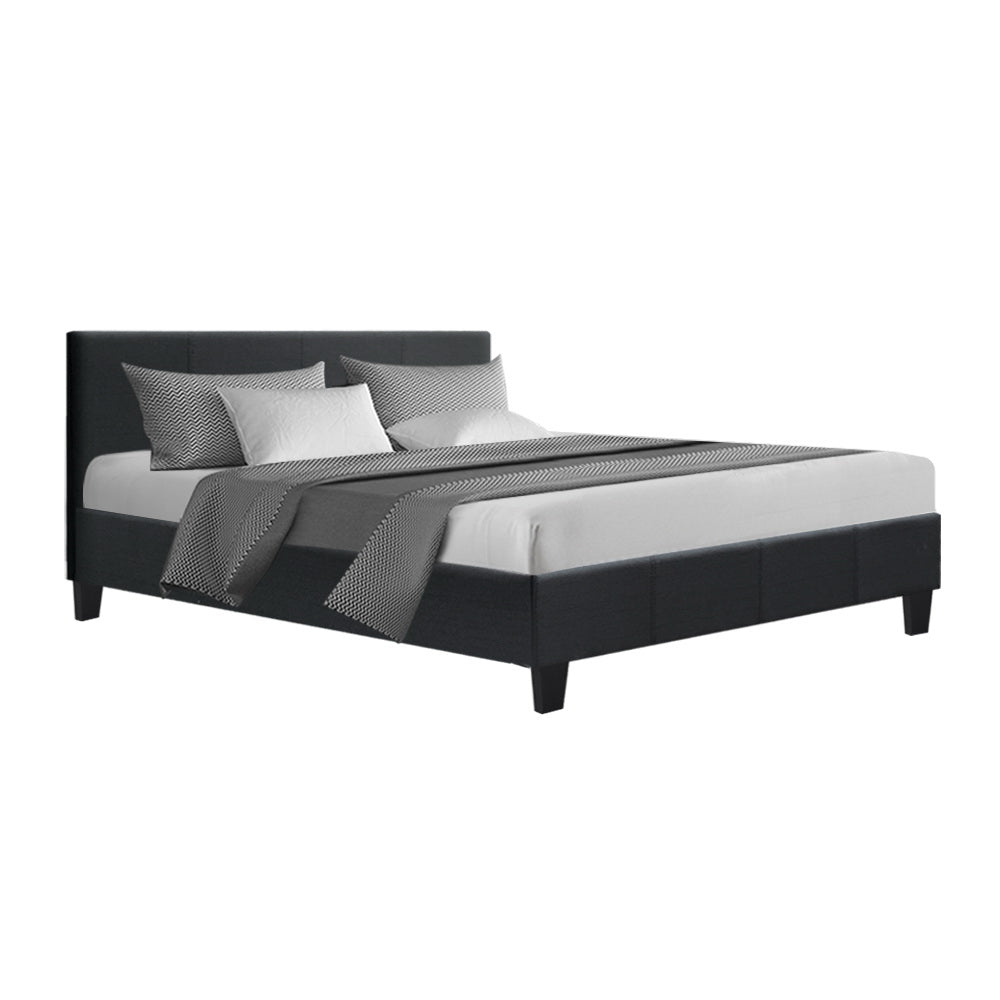 Neo Bed Frame Fabric - Charcoal Queen