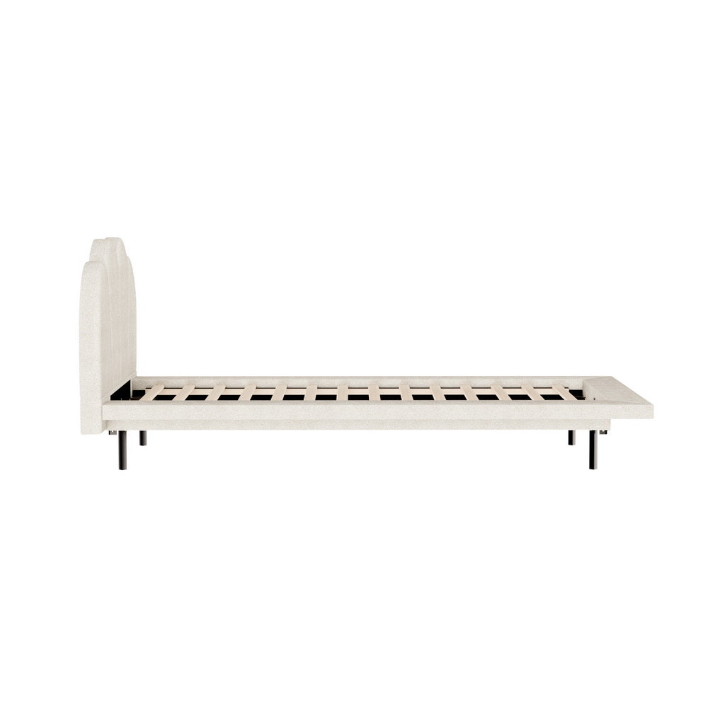 Bed Frame Single Size Boucle Beige SASA Fast shipping On sale