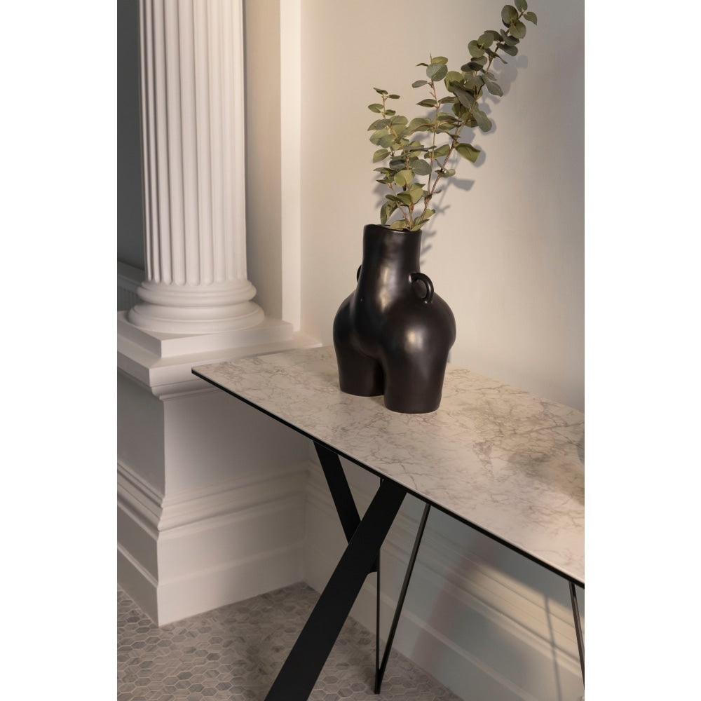 Miriam Rectangular Ceramic Hall Console Hallway Table Metal Frame - Cloudy Fast shipping On sale