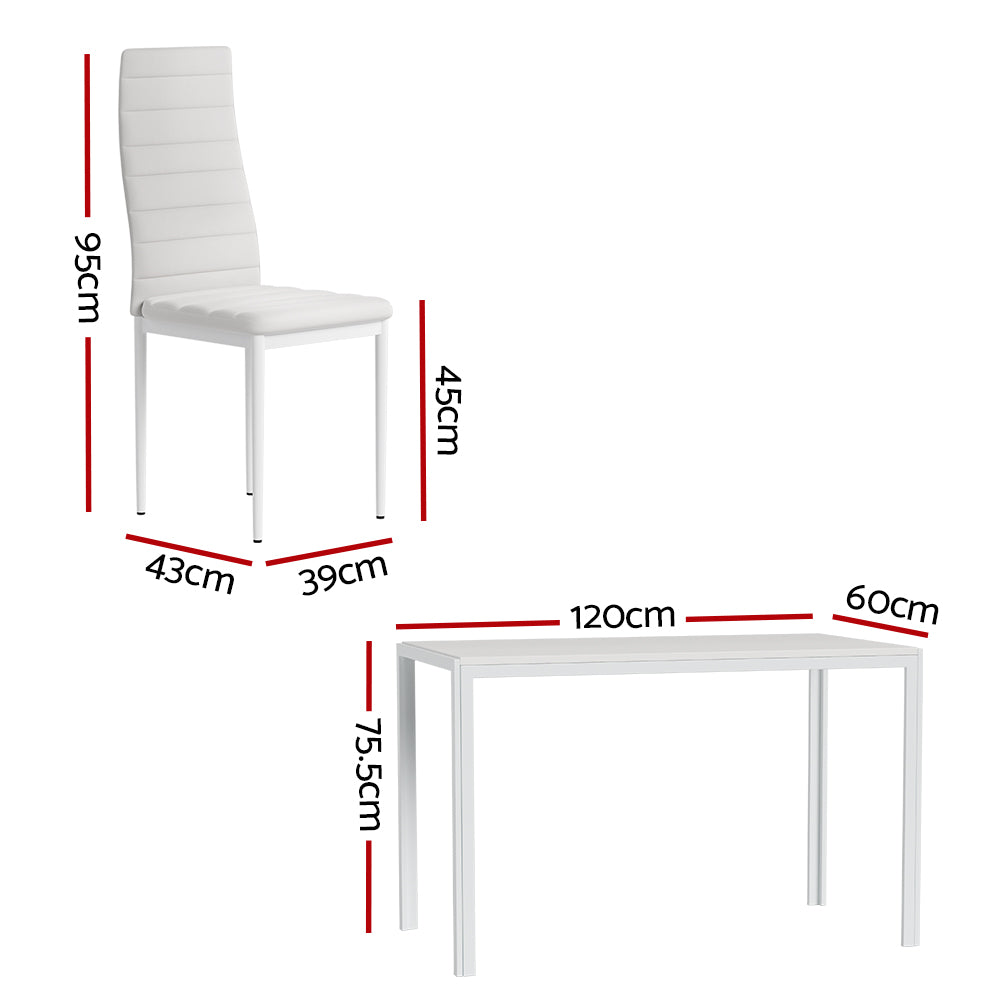 Dining Chairs and Table Dining Set 6 Chair Set Of 7 Wooden Top White