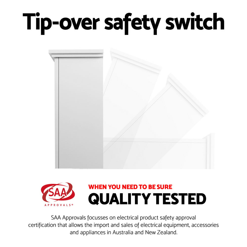 2000W Electric Fireplace Mantle Portable Fire Log Wood Heater 3D Flame Effect White