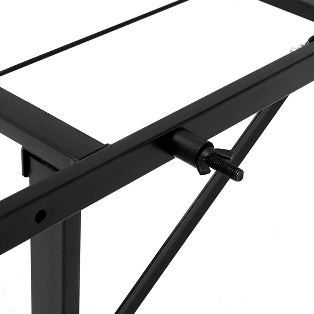 Foldable Double Metal Bed Frame - Black