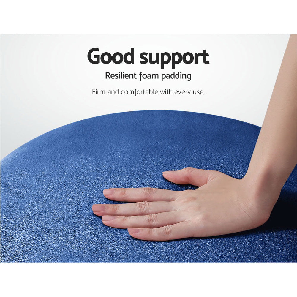 Foot Stool Round Velvet Ottoman Rest Pouffe Pouf Padded Seat Footstool Navy Fast shipping On sale