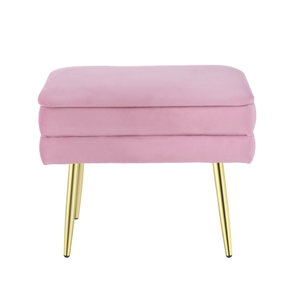 Ottoman Storage Foot Stool Velvet Pink Fast shipping On sale