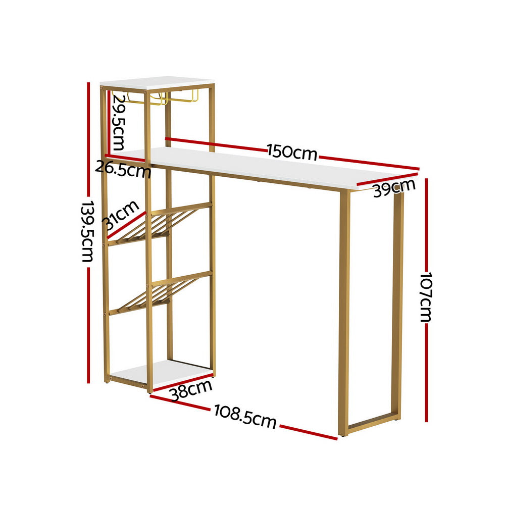 Bar Table Dining Storage Shelf Wine Rack Home Kitchen Office Desk Gold Fast shipping On sale