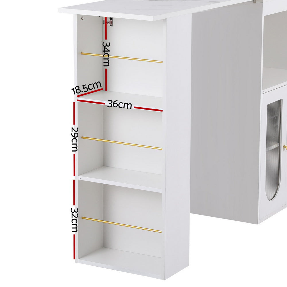 Bar Table Storage Cabinet Dining Wine Rack Home Office Desk Extendable Fast shipping On sale