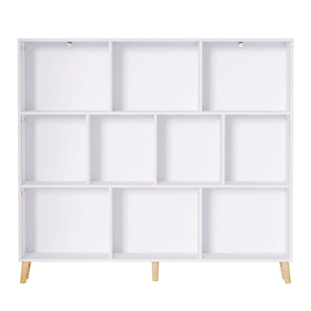 Bookshelf 3 Tiers 10 Cubes - CORA White Bookcase Fast shipping On sale