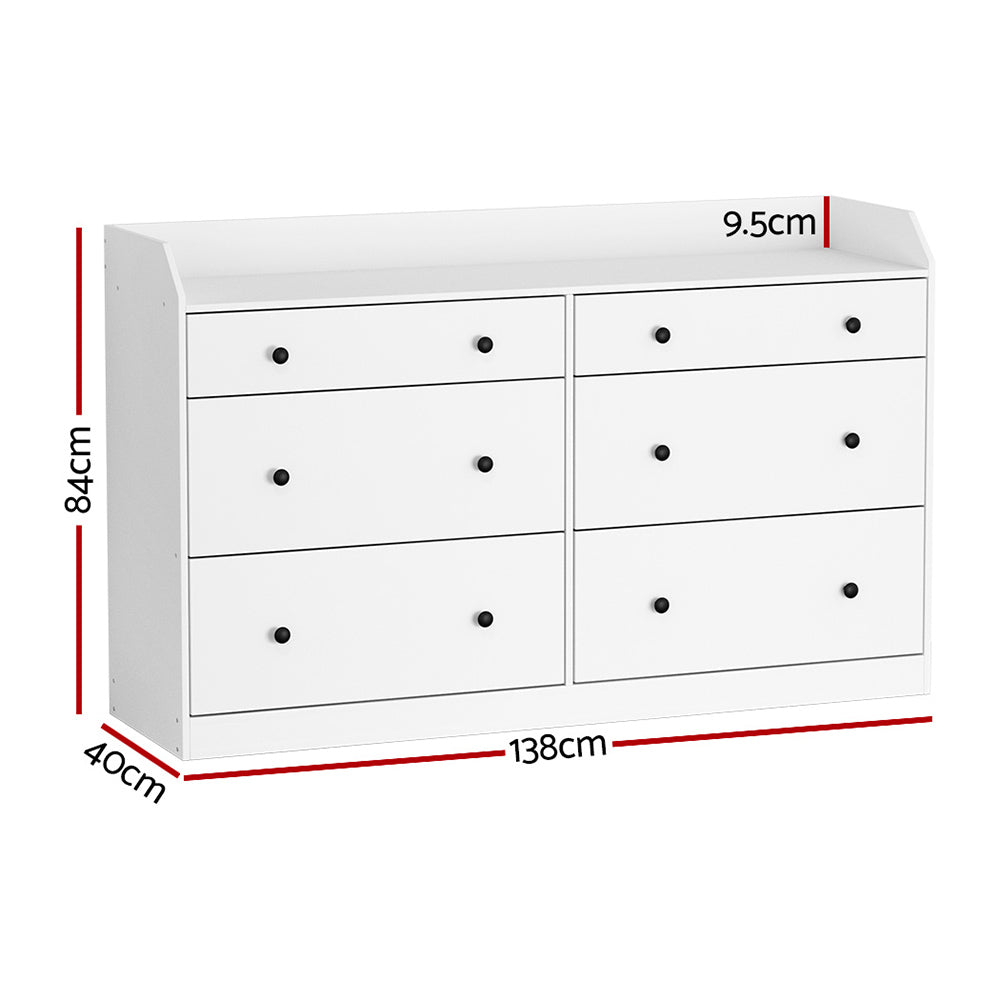 6 Chest of Drawers - PETE White Of Fast shipping On sale