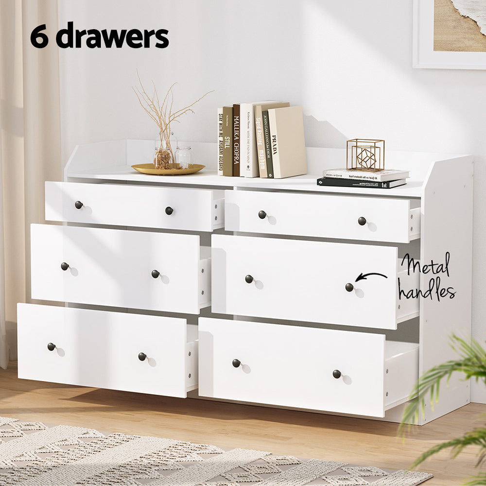 6 Chest of Drawers - PETE White Of Fast shipping On sale