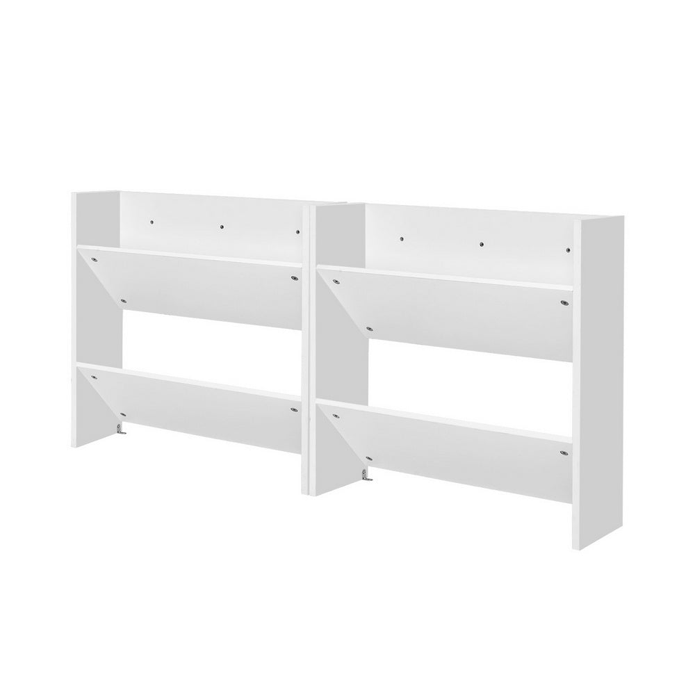 Shoe Rack 2-tier 12 Pairs Wall Mounted x2 - White Cabinet Fast shipping On sale