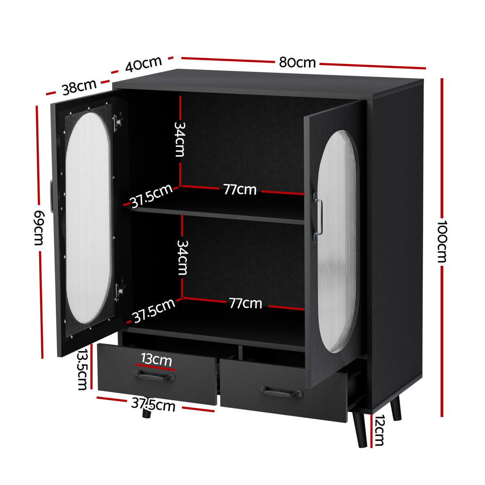 Buffet Sideboard Double Doors - Black & Unit Fast shipping On sale