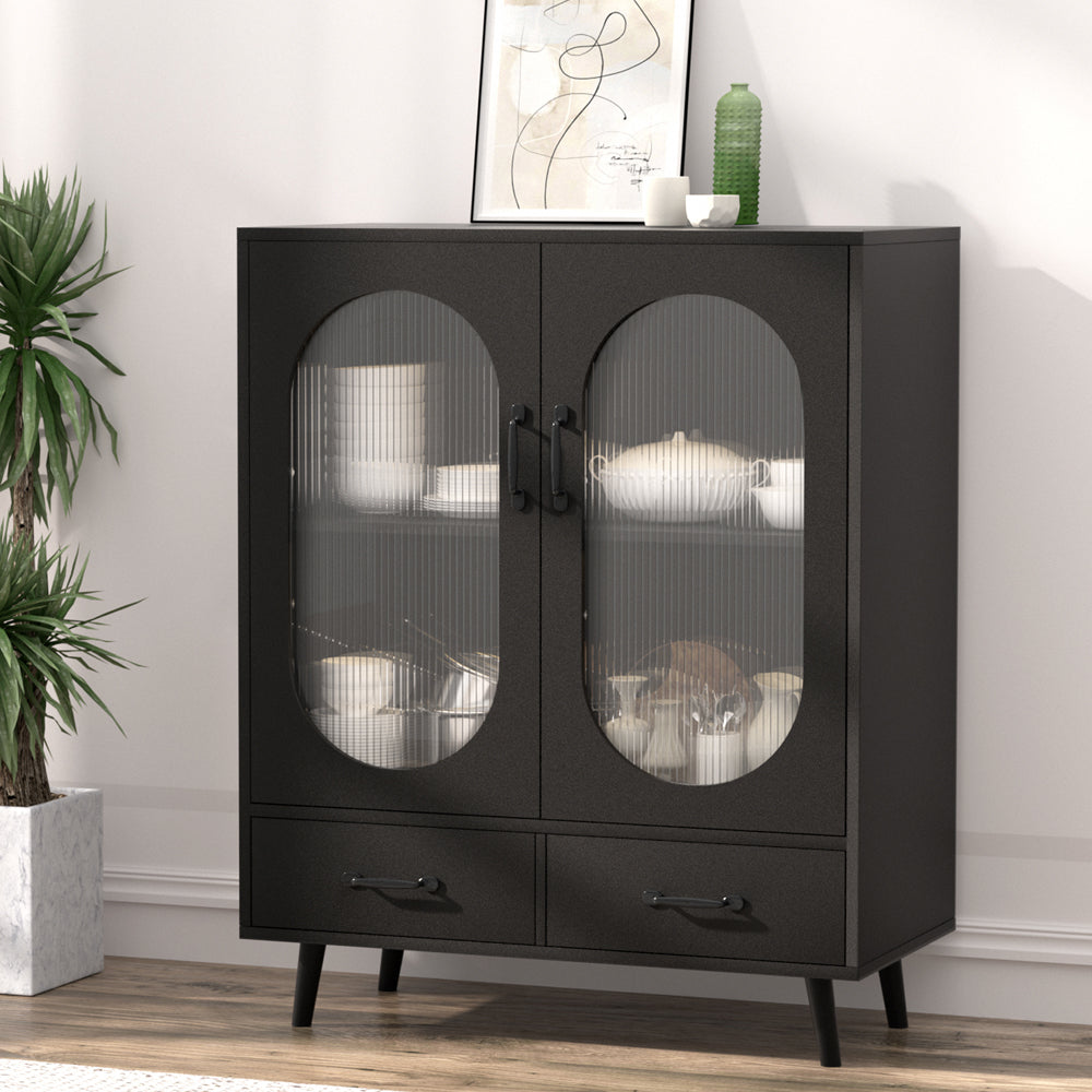 Buffet Sideboard Double Doors - Black & Unit Fast shipping On sale