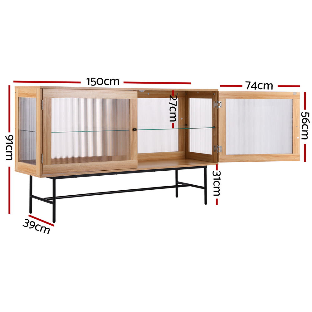 Buffet Sideboard Double Doors - Oak & Unit Fast shipping On sale