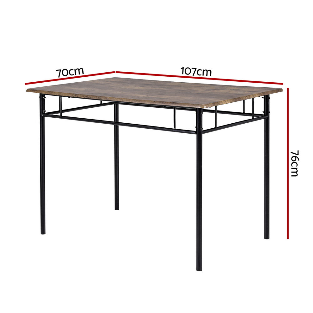 Dining Table and Chairs Set 5PCS Industrial Wooden Metal Desk Walnut Fast shipping On sale